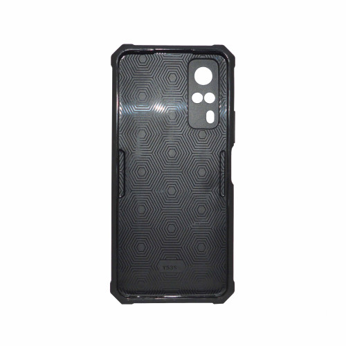 Vivo Y53S 4G Black    Military Grade Protection Built-in Kickstand Car Holder Mobile Phone Case